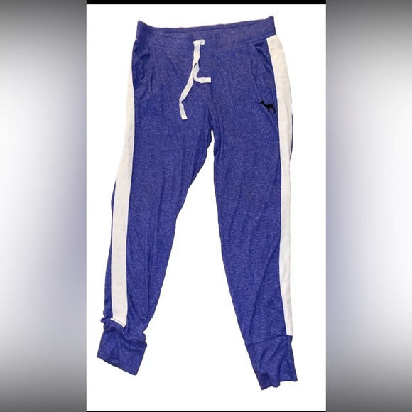 PINK Victoria's Secret Sleepwear Pants, blue with white stripe. Size medium - Picture 2 of 14